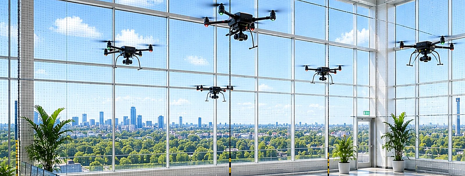 Concept rendering of indoor drone flight arena